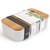 4x Kunststoff Lunchbox 1200 ml mit Holz Deckel 19,5 x 11,5 Produktbild-Vorschau 3