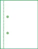 A blank sheet of paper with a perforated edge and two green dots. Anteprima dell’immagine prodotto