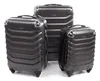 Three dark gray suitcases of varying sizes are arranged on a white background. Podgląd zdjęcia produktu