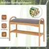 Schuhbank aus Bambus mit Kissen, 2-stufig, 70 x 31,5 x 51 Produktbild-Vorschau 4