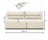 A diagram showing the dimensions of a sofa, with a view of the sofa itself. Produktbild-Vorschau