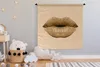 MuchoWow® Wandteppich Wandbehang Lippen - Pastell - Braun Produktbild-Vorschau 3
