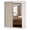 Schwebetürenschrank Kleiderschrank 150 cm Weiß/Sonoma mit Produktbild-Vorschau 2