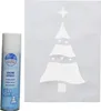 A can of snow spray and a stencil of a Christmas tree. Produktbild-Vorschau
