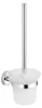 Aqualine SAMBA toiletborstel, hangend, melkglas, chroom Productafbeelding-voorbeeld 1