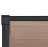 A close-up view of the corner of a door canopy, showing the black frame and the brown polycarbonate material. Náhľad obrázku produktu