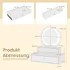 COSTWAY Spiegel met 2 lades, make-up tafel, ronde make-up Productafbeelding-voorbeeld 3