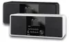 Two DAB radios, one in front of the other, with the front one being white and the back one being black. Náhľad obrázku produktu