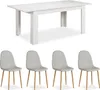 Homestyle4u Essgruppe mit 4 Stühlen 5 tlg Esstisch Set Weiß Produktbild-Vorschau 2