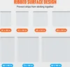 A graphic displaying different sizes of ribbed PVC strip curtains with their dimensions labeled. Voir les images du produit
