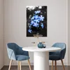 MuchoWow® Poster Blumen - Schwarz - Weiß - Blau 60x90 cm - Produktbild-Vorschau 5