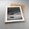 Gerahmtes Poster - Rahmen in heller Eiche - Hütte Nebel Produktbild-Vorschau 3