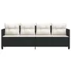 A black rattan sofa with white cushions, presented against a white background. Produktbild-Vorschau
