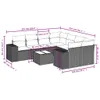 9-tlg. Garten-Sofagarnitur mit Kissen Schwarz Poly Rattan Produktbild-Vorschau 3