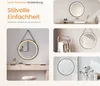 Collage of lifestyle images showing a round LED mirror in different room settings. Anteprima dell’immagine prodotto