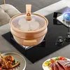 Wok żeliwny 32 cm powłoka gliniana z pokrywą szklaną do Podgląd zdjęcia produktu 3