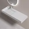 doporro Lavabo Bagno Sospeso 120 cm Rettangolare in Resina Anteprima dell’immagine prodotto 1