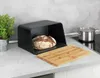 Chlebník s bambusovou doskou, čierny Náhľad obrázku produktu 6