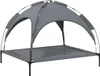 A gray dog bed with a canopy, shown on a white background. Anteprima dell’immagine prodotto