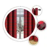 A collage of images showing red plaid curtains with a window and blinds in the background, a close-up of the curtain fabric, and a detail of the curtain rod. Produktbild-Vorschau