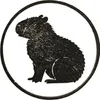 Holzstempel rund 3,5 cm mit Capybara-Motiv, komfortablem Produktbild-Vorschau 2