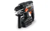 A black and orange cordless hammer drill with a battery pack attached, shown against a white background. Produktbild-Vorschau