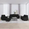 A living room setting with a black fabric sofa set and a coffee table. Náhľad obrázku produktu