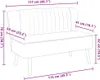 A line drawing of a sofa with dimensions indicated by purple lines and text. Náhľad obrázku produktu