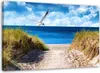Leinwandbild weg zum strand und eine möwe 90x60 cm Feeby Produktbild-Vorschau 1