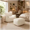 Loungesessel mit Hocker in Weiß Produktbild-Vorschau 3
