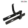 Two black door handles with long escutcheons are displayed on a white background. Podgląd zdjęcia produktu