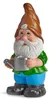 Ibergarden Gartenzwerg Figur Zwerg mit brauner Mutze - Produktbild-Vorschau 2
