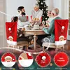 A family is enjoying a Christmas dinner, with festive chair covers on the chairs. Produktbild-Vorschau