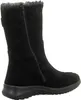 A side view of a black suede boot with fur trim. Anteprima dell’immagine prodotto