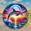 GKA XL Sonnenfänger Delfin bunt 20 cm Buntglas Lichtfänger Produktbild-Vorschau 3