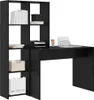 vidaXL Schreibtisch mit Regal Schwarz Eichen-Optik 138,5 x Produktbild-Vorschau 3