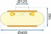 A diagram showing the dimensions of a ceiling lamp. Produktbild-Vorschau