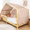 Cielo letto a casetta 135x360 cm rosa beige senza Anteprima dell’immagine prodotto 1
