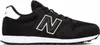 A black New Balance sneaker with a white sole and white 'N' logo on a white background. Voir les images du produit