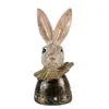 Clayre & Eef Figur Kaninchen 23 cm Weiß Goldfarbig Produktbild-Vorschau 1