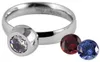 Akzent Damen-Ring aus Edelstahl mit Ersatzsteinen, Produktbild-Vorschau 1