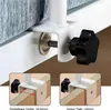 Close-up of a clamp mechanism for a bed rail, showing adjustment screws and a knob. Two inset images demonstrate size adjustments. Produktbild-Vorschau