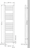 Technical drawing of a radiator with dimensions. Náhled obrázku produktu