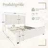 LVHOM Polsterbett 140x200cm mit USB und hohen Kopfteil, Mid Produktbild-Vorschau 7