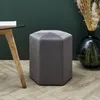 Pouf velours côtelé 35 cm gris Voir les images du produit 2