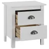 vidaXL Stolik nocny Hill 2 szt. Biały 46x35x49,5 cm lite Podgląd zdjęcia produktu 9