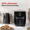 An air fryer and a kettle are shown on a kitchen counter, with pastries in the foreground. Produktbild-Vorschau