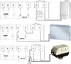 Diagrams showing electrical connections for heating systems, with images of a boiler, a radiator, and a valve actuator. Náhľad obrázku produktu