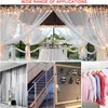 A collage of images showing different applications of the product, including curtains, stairs, a photo display, and clothing on hangers. Produktbild-Vorschau