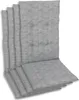 A stack of four grey chair cushions. Produktbild-Vorschau